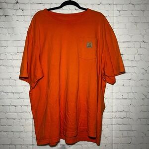 ✨Carhartt Men's Orange Original Fit Short Sleeve Pocket T-Shirt K87 Size 2XL